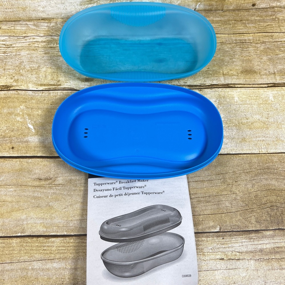 NEW Tupperware Microwave Breakfast Maker Egg Cooker Omelette Blue